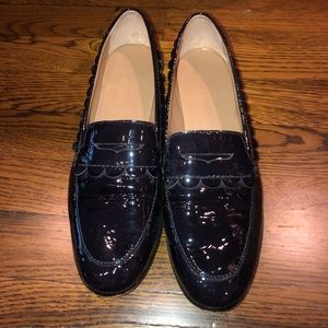 Banana Republic Patent Leather Navy Blue Loafers
